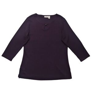 Chico's Easywear Women's Top  3/4 Sleeve Keyhole Purple  Size 1